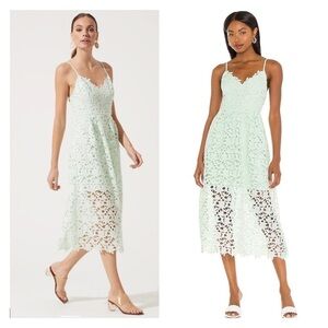 ASTR THE LABEL Revolve The Lace A Line Cocktail Midi Dress Mint Green XS